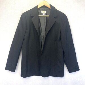 Vintage Talbots Wool Blazer Jacket Womens 10 Office Minimalist Capsule Black USA